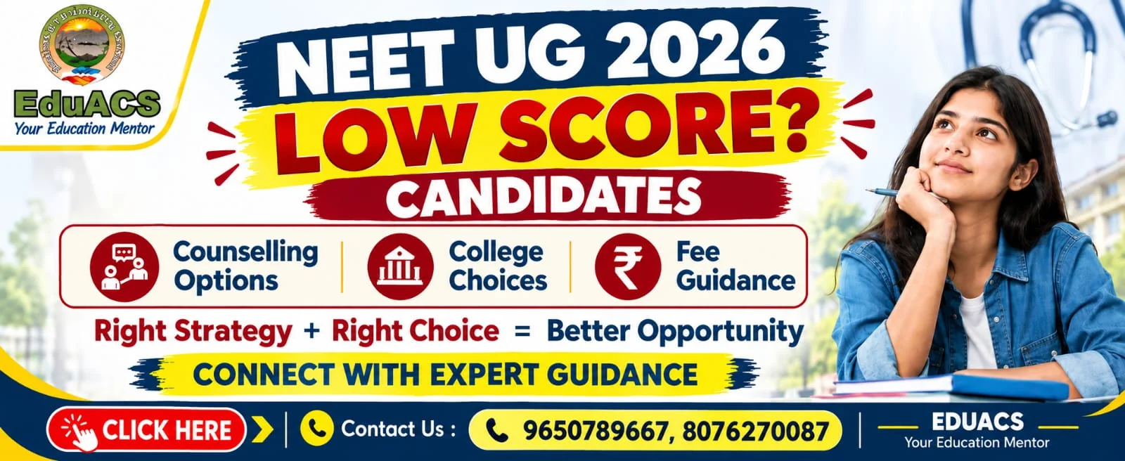 Low Score Banner for NEET 2026
